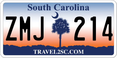 SC license plate ZMJ214