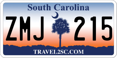 SC license plate ZMJ215