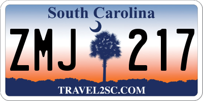 SC license plate ZMJ217