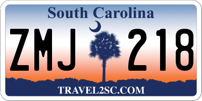 SC license plate ZMJ218