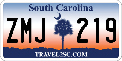 SC license plate ZMJ219