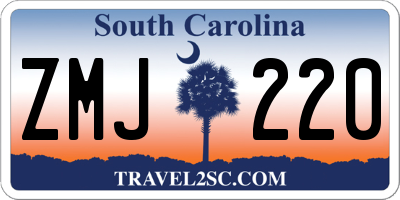 SC license plate ZMJ220