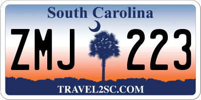 SC license plate ZMJ223