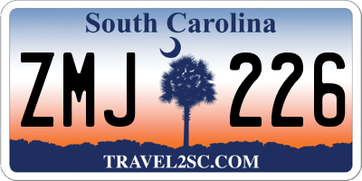 SC license plate ZMJ226