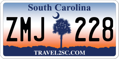 SC license plate ZMJ228