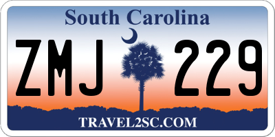 SC license plate ZMJ229