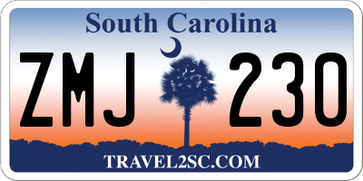 SC license plate ZMJ230