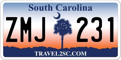 SC license plate ZMJ231