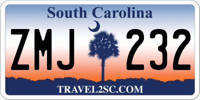 SC license plate ZMJ232