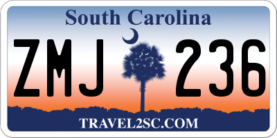 SC license plate ZMJ236