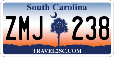 SC license plate ZMJ238
