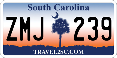 SC license plate ZMJ239
