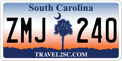 SC license plate ZMJ240