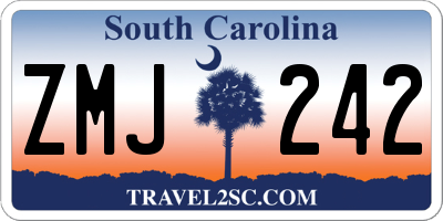 SC license plate ZMJ242
