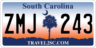 SC license plate ZMJ243