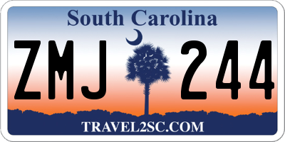 SC license plate ZMJ244