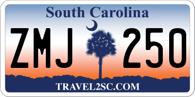 SC license plate ZMJ250