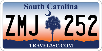 SC license plate ZMJ252