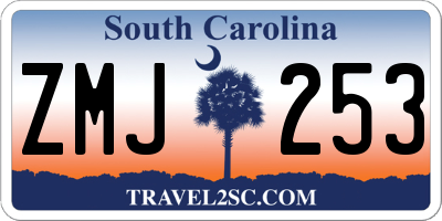 SC license plate ZMJ253