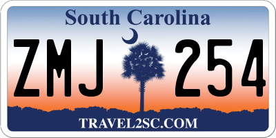 SC license plate ZMJ254