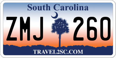 SC license plate ZMJ260