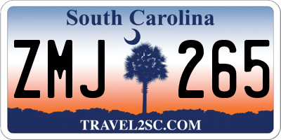 SC license plate ZMJ265