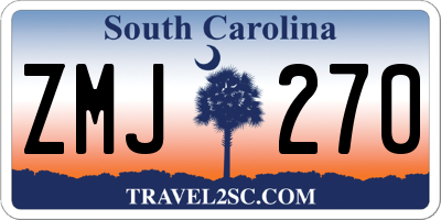 SC license plate ZMJ270
