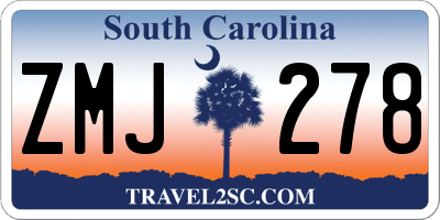 SC license plate ZMJ278