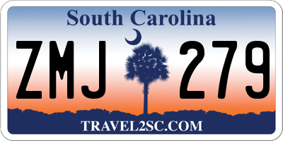 SC license plate ZMJ279