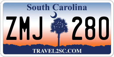 SC license plate ZMJ280