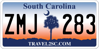 SC license plate ZMJ283