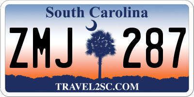 SC license plate ZMJ287