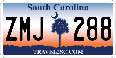 SC license plate ZMJ288