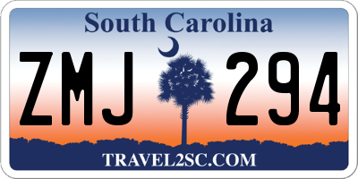 SC license plate ZMJ294