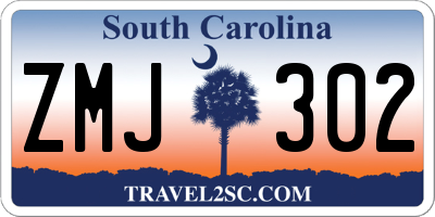 SC license plate ZMJ302