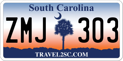SC license plate ZMJ303
