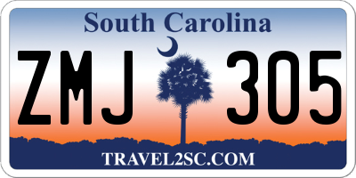SC license plate ZMJ305