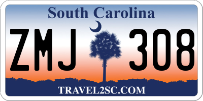 SC license plate ZMJ308
