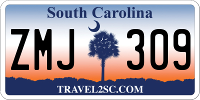 SC license plate ZMJ309