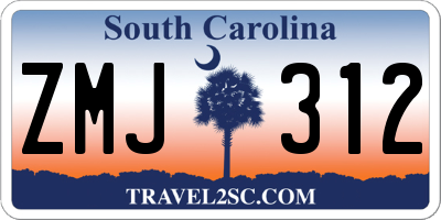 SC license plate ZMJ312
