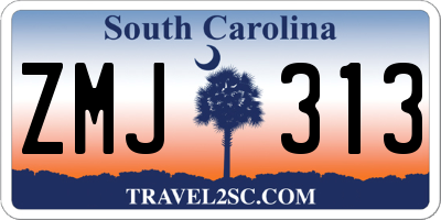 SC license plate ZMJ313
