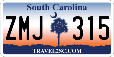 SC license plate ZMJ315