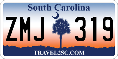 SC license plate ZMJ319