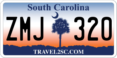 SC license plate ZMJ320