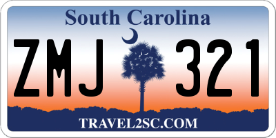 SC license plate ZMJ321