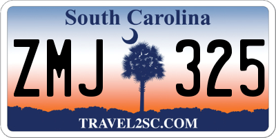 SC license plate ZMJ325