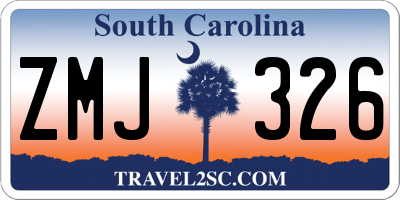 SC license plate ZMJ326