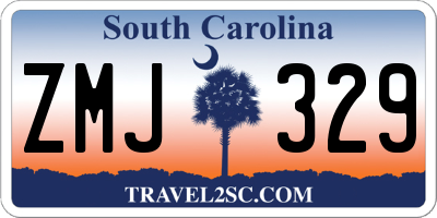 SC license plate ZMJ329