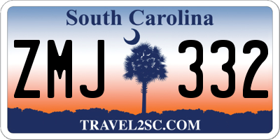 SC license plate ZMJ332