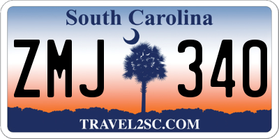 SC license plate ZMJ340
